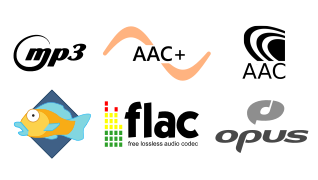 Streaming audio codec logos